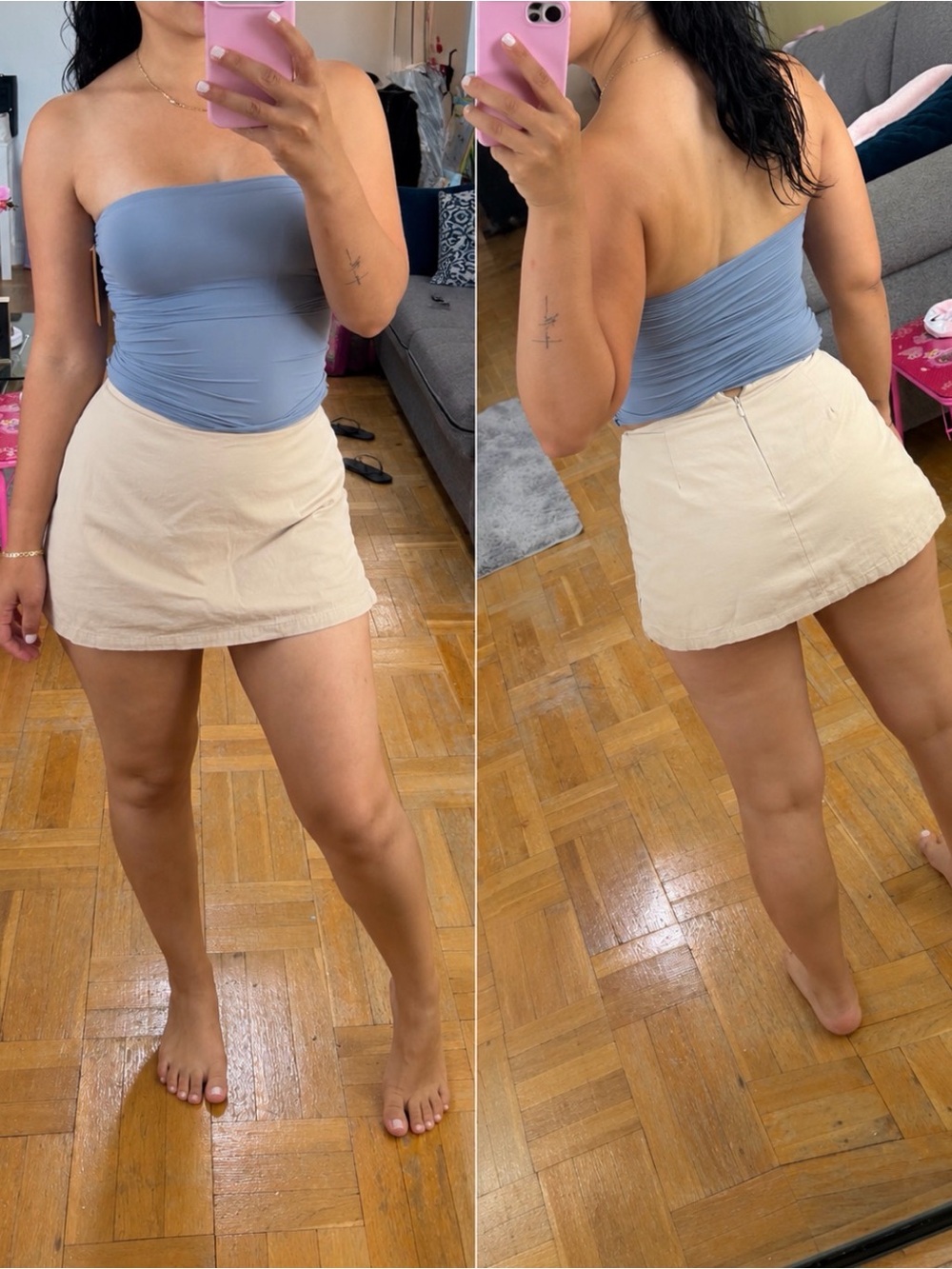 Princess Polly Cream Mini Skirt